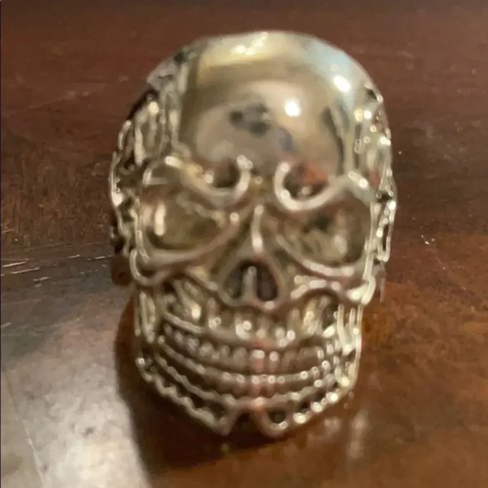 2 for 20 New silver skull biker ring